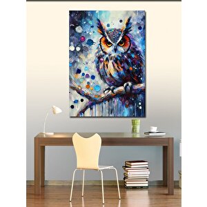 Kanvas Tablo Bilge Baykuşun Renkli Gecesi 50x70 cm