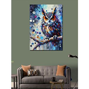 Kanvas Tablo Bilge Baykuşun Renkli Gecesi 70x100 cm
