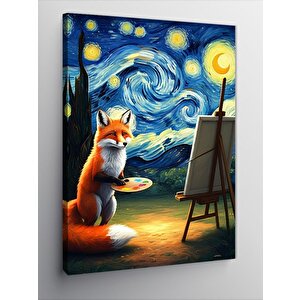 Kanvas Tablo Resim Çizen Tilki 70x100 cm