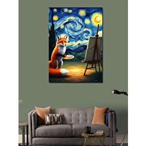 Kanvas Tablo Resim Çizen Tilki 70x100 cm