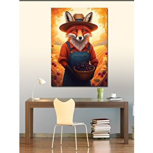 Kanvas Tablo Çiftçi Tilki 100x140 cm