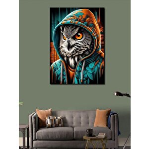 Kanvas Tablo Kapüşonlu Baykuş 70x100 cm