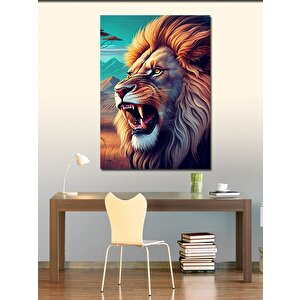 Kanvas Tablo Kükreyen Aslan 70x100 cm