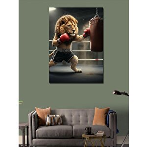 Kanvas Tablo Boksör Aslan 100x140 cm