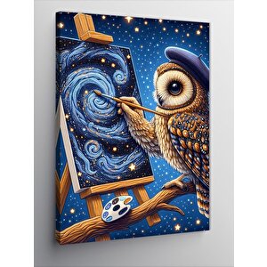 Kanvas Tablo Galaksi Ressamı Baykuş 50x70 cm