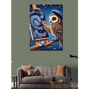 Kanvas Tablo Galaksi Ressamı Baykuş 100x140 cm