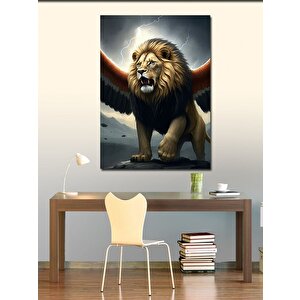 Kanvas Tablo Kanatlı Aslan 100x140 cm