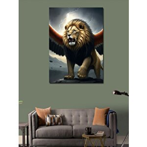 Kanvas Tablo Kanatlı Aslan 100x140 cm