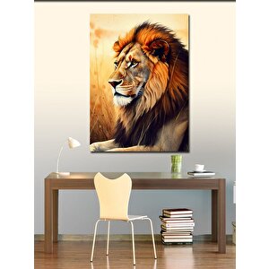 Kanvas Tablo Görkemli Aslan 100x140 cm