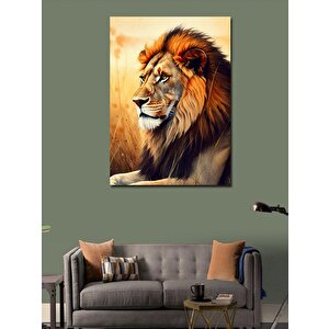 Kanvas Tablo Görkemli Aslan 100x140 cm