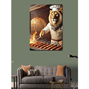 Kanvas Tablo Mangalcı Aslan 100x140 cm