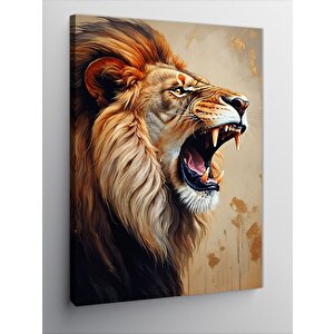 Kanvas Tablo Kükreyen Aslan 100x140 cm