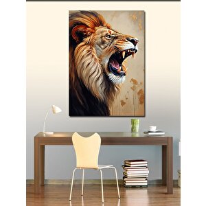 Kanvas Tablo Kükreyen Aslan 100x140 cm