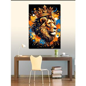 Kanvas Tablo Taçlı Aslan 50x70 cm