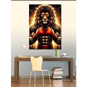 Kanvas Tablo Boksör Aslan 100x140 cm