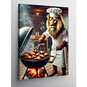 Kanvas Tablo Mangalcı Aslan 100x140 cm