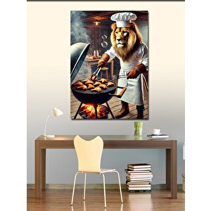 Kanvas Tablo Mangalcı Aslan 100x140 cm