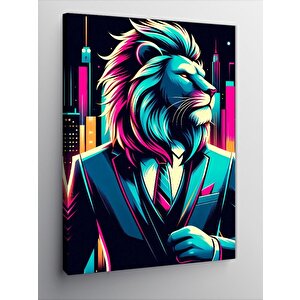 Kanvas Tablo Neon Aslan 70x100 cm