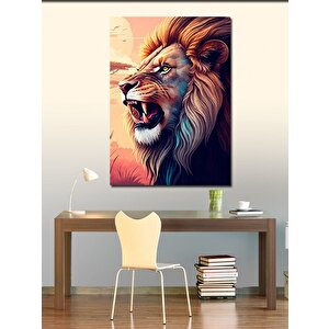 Kanvas Tablo Kükreyen Aslan 50x70 cm
