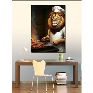 Kanvas Tablo Izgara Yapan Aşçı Aslan 70x100 cm
