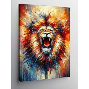 Kanvas Tablo Renkli Aslan 50x70 cm