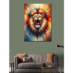 Kanvas Tablo Renkli Aslan 50x70 cm