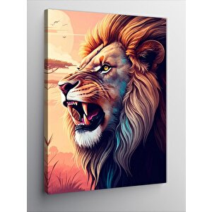 Kanvas Tablo Kükreyen Aslan 70x100 cm