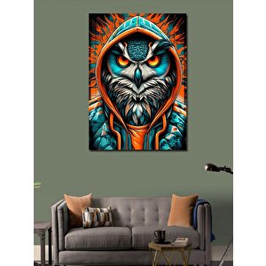 Kanvas Tablo Kapüşonlu Baykuş 70x100 cm