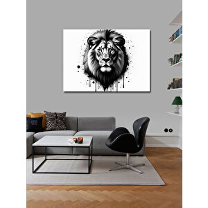 Kanvas Tablo Detaylı Aslan Portresi 100x140 cm