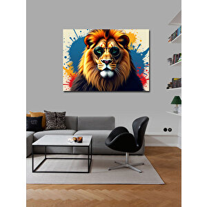 Kanvas Tablo Renkli Aslan Portresi 100x140 cm