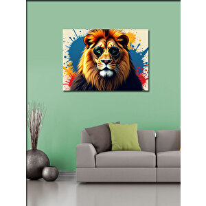 Kanvas Tablo Renkli Aslan Portresi 70x100 cm