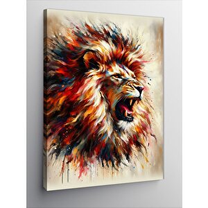 Kanvas Tablo Kükreyen Aslan 50x70 cm