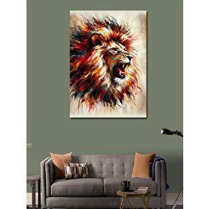 Kanvas Tablo Kükreyen Aslan 50x70 cm