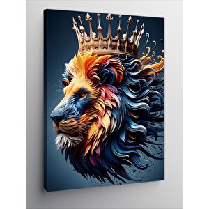 Kanvas Tablo Taçlı Aslan 70x100 cm
