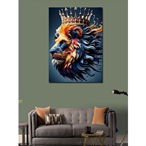 Kanvas Tablo Taçlı Aslan 50x70 cm