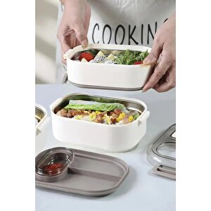 Vagonlife Bento 1450ml Lunchbox Yeni Koleksiyon Üç Katlı 5 Bölmeli Çelik Sefer Tası Yemek Kutusu Pembe