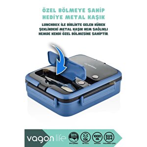 Bento 1000ml Lunchbox Yeni Koleksiyon Tek Katlı 3 Bölmeli Paslanmaz Çelik Sefer Tası Yemek Kutusu Kırmızı