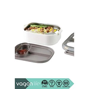 Vagonlife Bento 550ml Lunchbox Yeni Koleksiyon Tek Katlı Bölmesiz Çelik Sefer Tası Yemek Kutusu Yeşil