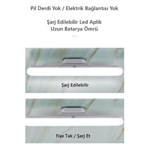 Led Aplik Lamba Şarjlı Kablosuz Duvar Tablo Ve Yatak Başı Aplik