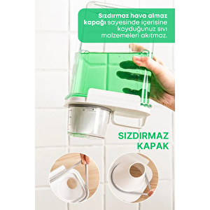 3 Adet Sızdırmaz Depolama Sıvı Toz Deterjan Erzak Saklama Kutusu- Ölçekli Deterjan Kutusu 2300 Ml