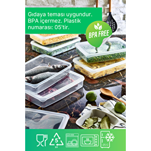 6 Adet Derin Dondurucu Buzluk Saklama Kabı Seti 2,3 Lt Şeffaf- Buzdolabı Düzenleyici
