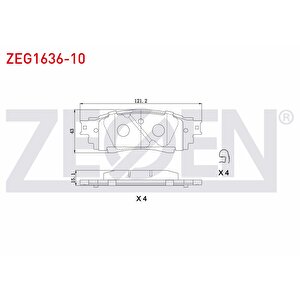 Fren Balata Arka Toyota C-hr 1.2 T - 1.8 Hybrid 2016-/ Lexus Rx (_l2_) 2.0 T - 3.5 T 2015- / Nx (_z1_) 2.5 2014-