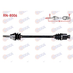 Komple Aks Sag On Renault R9 (l42) 1.4 Uzunluk 727,3mm 1985-2000