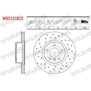 Fren Diski On Havali Kaplamali Performans Delikli Bmw X3 (f25) Xdrive 2.0 D 5 Bijon 328x28x75x73,1 2010-