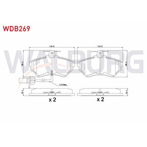 Fren Balata On Fisli Vw Passat 1.6 1996-2000/ Passat 1.9 Tdi 1996-2000/ Passat 1.8 T 1996-2000/ Audi A4 1.8 T 2004-2008/ A4 1.9 Tdi 2004-2008/ A4 2.0 Tfsi 2004-2008/ A4 2.0 Tdi 2004-2008