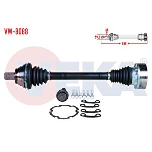 Komple Aks Sol On Uzunluk 535mm Vw Golf V (1k1) 1.4 Tsi A-t/m-t 03-09/ Golf Vi (5k1) 1.4 Tsi A-t/m-t 08-13 / Jetta Iii (1k2) 1.4 Tsi A-t/m-t 03-09/ Passat (362) 1.4 Tsi A-t/m-t 08-12