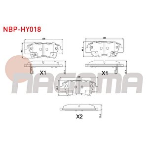 Fren Balata Arka Ikazli Hyundai Elantra 1.6 D-cvvt 2011-2015/ Sonata V 2.0 Vvti 2005-2010 / Kia Soul (am) 1.6 Crdi 2009-/ Optima 1.7 Crdi 2012-