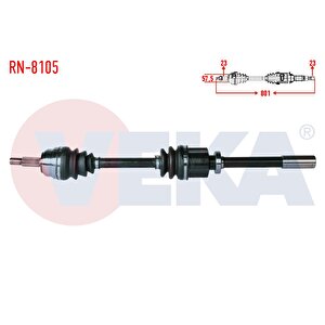 Komple Aks Sag On Renault Laguna I (b56-556) 2.0i 16v (n7q Motor) A-t/m-t 2.0 16v Uzunluk 801 Mm 1993-2001