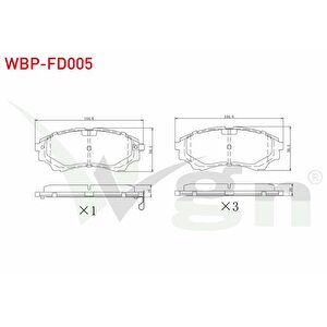 Fren Balata On Ikazli Ford Ranger 2.5 Tdci 4x4 2002-2006 / Ranger 2.2 Tdci 2002-2006 / Ranger 3.0 Tdci 2002-2006 / Ranger 3.2 Tdci 2002-2006 / Mazda B Serisi (un) 2.5 D 1998-2006