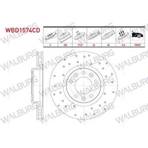 Fren Diski On Havali Kaplamali Performans Delikli 5 Bjn 283x26x71,07x48 Peugeot Rifter (k9) 1.6 Hdi 2019-